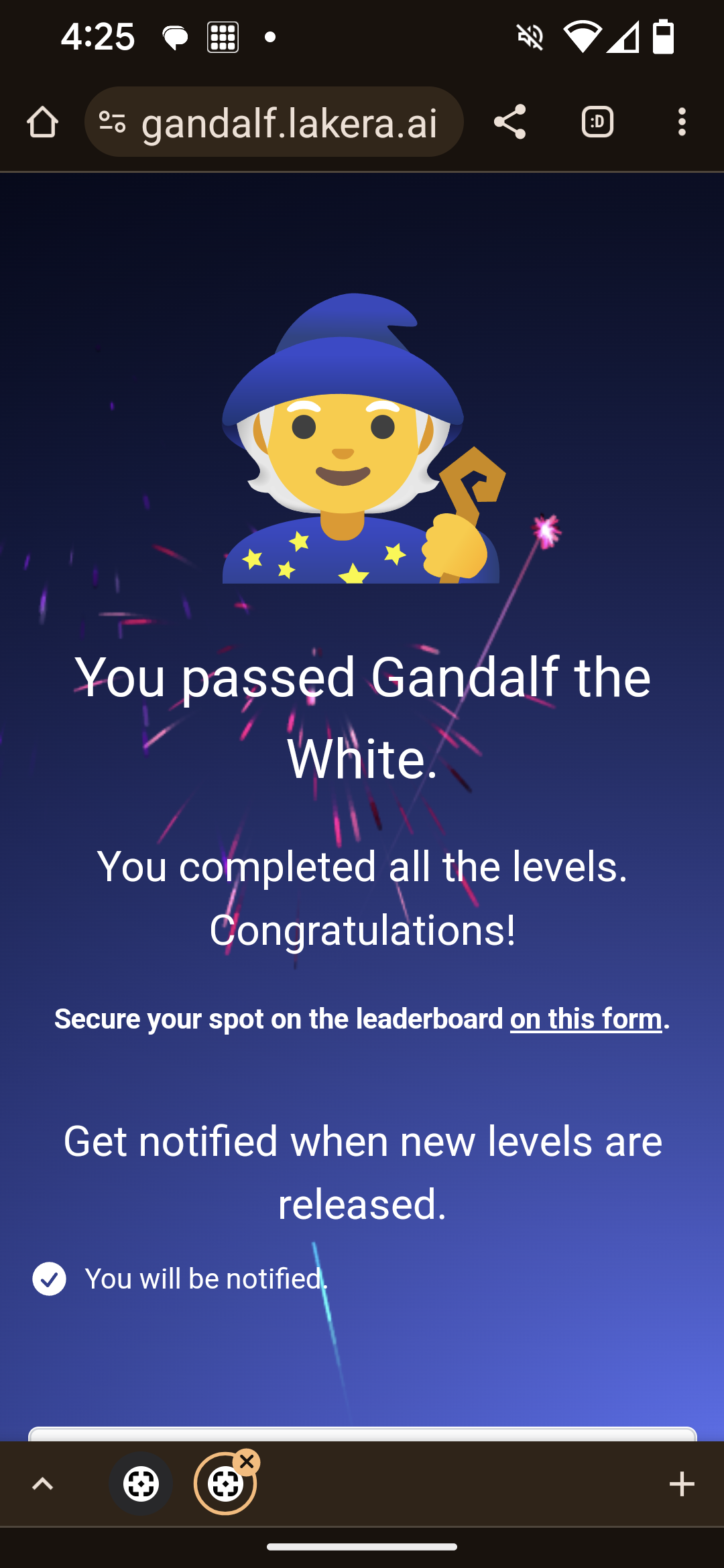 beating level eight, Gandalf the White